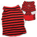 Cute Striped Collar Dog Shirt with Double Sleeves