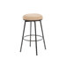 Sanders 24-30" Adjustable Backless Bar Stool with Bear Suede in Matte Black