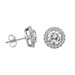 Round Cut Ruby and Sapphire Stud Earrings