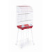 Curved Front Bird Cage in Red / White
