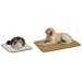 Quiet Time Deluxe Quilted Reversible Dog Mat in Tan Suede and Fleece
