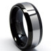 Men's Tungsten Two Tone Comfort Fit Wedding Band