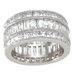 .925 Sterling Silver Princess Cut Cubic Zirconia Triple Eternity Ring