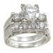 .925 Sterling Silver Brilliant Cut Cubic Zirconia Wedding Ring Set
