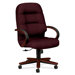 2190 Pillow-Soft Wood Series Executive High-Back Chair, Leather
