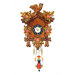 Battery Operated Clock with Red Flowers and Swinging Girl