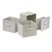 Capri Foldable Fabric Baskets in Beige (Set of 4 )