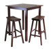Parkland 3 Piece Table with 2 Saddle Seat Stools Set