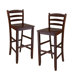 Ladder Back 30" High Chair in Antique Walnut (Set of 2)