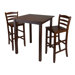 Parkland 3 Piece Set High Table with Ladder Back Chair in Antique Walnut