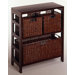 Espresso Wide 2 Section Storage Shelf and Baskets