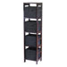Capri Storage Shelf with 4 Foldable Black Fabric Baskets