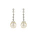 Simulated Pearl with Pave Crystal Drop Earrings