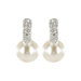 Pearl with Crystal Top Post Earrings
