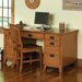 Arts and Crafts Pedestal Computer Desk with 2 Drawers on Computer Desk