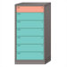 Eye-Level High Standard Cabinet with 7 Drawers: 30" W x 28 1/4" D x 59 1/4" H