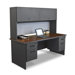 Pronto 72" Double File Computer Desk with Flipper Door Cabinet