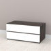 Allure 36" Storage Cabinet in White and Ebony with 2 Drawers