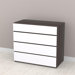 Allure 4 Drawer Dresser in White and Ebony