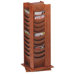 Photo Display Rack, 48 Pocket, 16-3/4"x16-3/4"x49-1/2, Medium Oak/Mahogany