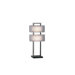 Amarillo Silver Accent Table Lamp in Dark Brown Wood and Brushed Nickel