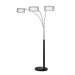 Amarillo Silver Accent Three Light Arc Floor Lamp in Dark Brown