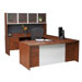 Deluxe Bow-Front U Executive Desk with Hutch