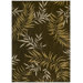 Home Nylon Florist Greens Dark Brown Rug