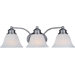 Malibu Three Light Bath Vanity in Satin Nickel