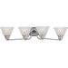 Malibu Four Light Bath Vanity in Satin Nickel
