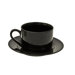Black Rim 6 oz. Teacup and Saucer
