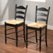 24" Ladder Back Stool in Black (Set of 2)