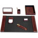 Leather 24KT Gold Tooling 7-Piece Desk Set