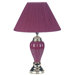 Tall Ceramic Table Lamp with Silver Accents in Burgundy