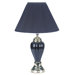 Tall Ceramic Table Lamp with Gold Accents in Black