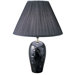 Ceramic Table Lamp with Floral Embossing in Black