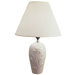 Ceramic Table Lamp with Floral Embossing in Ivory