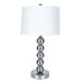 Metal Table Lamp in Satin Nickel with White Shade