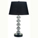 Metal Table Lamp in Chrome with Black Shade