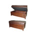 Wooden Storage Bench with Leather Cushion