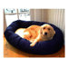 Bagel Dog Bed in Blue and Sherpa