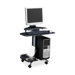 Computer Workstation, Mobile, 28-1/2"x26"x29-1/2", Charcoal Black