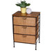 3 Drawer Wicker Stand in Wicker and Metal