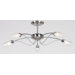 Five Light Flush Mount in Satin and Polished Chrome