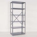 Industrial Clip Open Shelving: Beaded Post Units with 6 Shelf Frames; Adder Unit