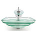 Square Frosted Oceania Glass Sink and Waterfall Faucet