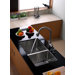 33 inch Undermount Double Bowl Stainless Steel Kitchen Sink with Kitchen Faucet and Soap Dispenser