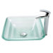 Oceania Glass Vessel Sink and Visio Bathroom Faucet in Chrome