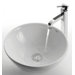 Ceramic 6" x 15.7" Round Sink in White with Ramus Single Lever Faucet