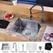 21" x 16.75" Undermount Kitchen Sink with Faucet and Soap Dispenser